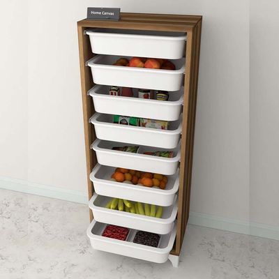 Home Canvas Compo Multifunctional Cabinet (8 Baskets, Walnut)