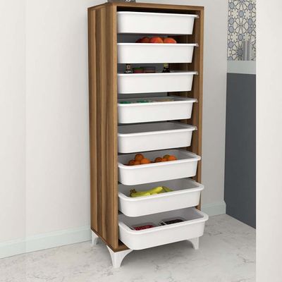 Home Canvas Compo Multifunctional Cabinet (8 Baskets, Walnut)