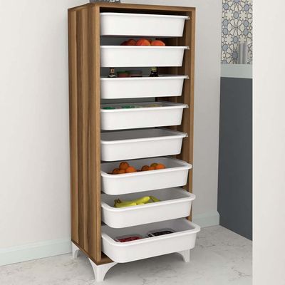 Home Canvas Compo Multifunctional Cabinet (8 Baskets, Walnut)