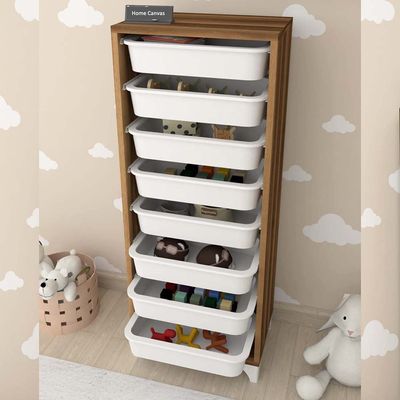 Home Canvas Compo Multifunctional Cabinet (8 Baskets, Walnut)