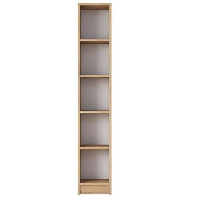 Home Canvas Bookshelf with 5 Shelves Study Room Library Modern Wall Shelf Basket Width 30cm Walnut