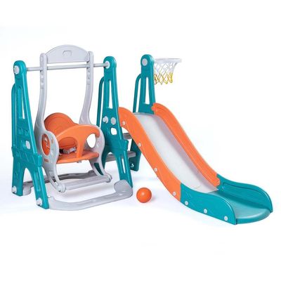 Toddler Climber and Swing Set | 3 in 1 Kids Play Climber Slide Playset Indoor Outdoor Playground Toy with Basketball Hoops Activity Center in Backyard -Multicolor (Large 3 in 1)