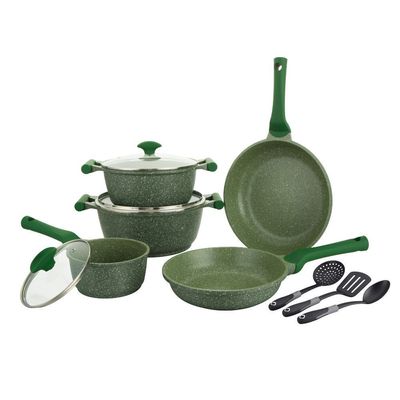 Prestige Essentials Nonstick Pots And Pans Cookware Set 11 Pieces - Green