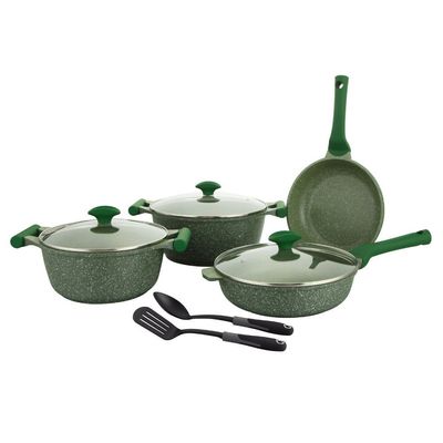 Prestige Essentials Nonstick Pots And Pans Cookware Set 9 Pieces - Green