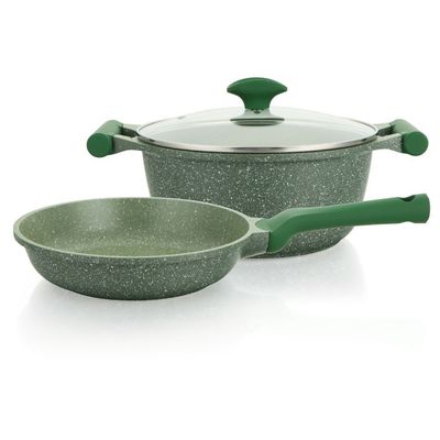 Prestige Essentials Granite NonStick Pot And Pan Cookware Set 2 Pieces - Green