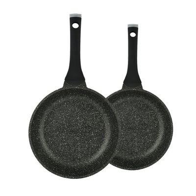 Prestige Essentials Granite Non Stick Set Combo | 24cm + 28CM Fry Pan Set |  Induction Cookware Set 2 Pieces - Black