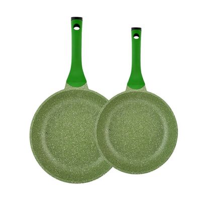 Prestige Essentials Granite Non Stick Set Combo | 24cm + 28CM Fry Pan Set |  Induction Cookware Set 2  Pieces - Green