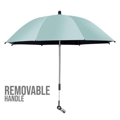 Teknum Universal Stroller Umbrella with Holder Clip Clamp, 360 Degree Rotatable - Green