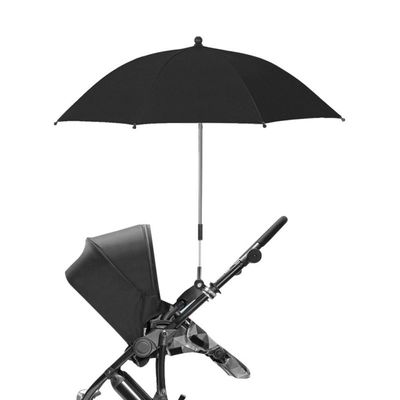 Teknum Universal Stroller Umbrella with Holder Clip Clamp, 360 Degree Rotatable - Black