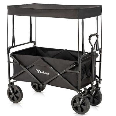 Teknum Folding Wagon Cart w/ Canopy - Black