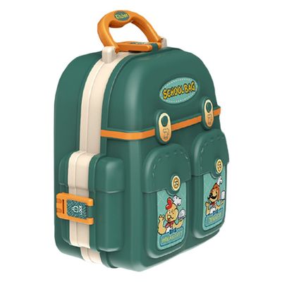 Little Story Role Play Chef/Kitchen/Restaurant Toy Set School Bag (21 Pcs) - Green, 3-In-1 Mode