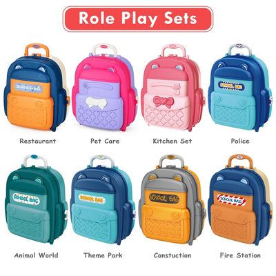 Little Story Role Play Chef / Kitchen / Restaurant Toy Set School Bag (34 Pcs) - Blue, 2 - In - 1 Mode