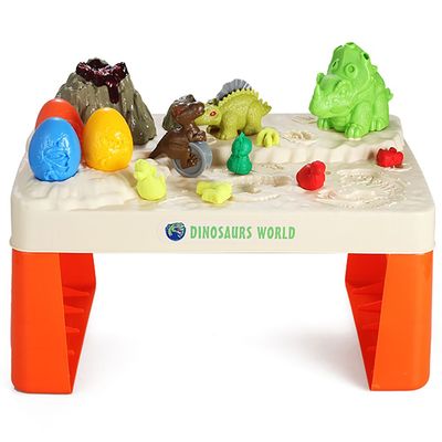 Little Story Role Play Dinosaur World Toy Set (17 Pcs) With Inbuilt Light & Sound Volcano & Dough - White, 2 - In - 1 Mode