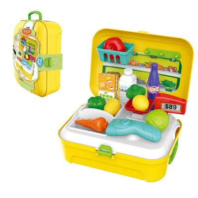 Little Story Role Play Shopkeeper / Supermarket Set Box Backpack (21 Pcs) - Yellow