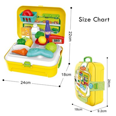 Little Story Role Play Shopkeeper / Supermarket Set Box Backpack (21 Pcs) - Yellow