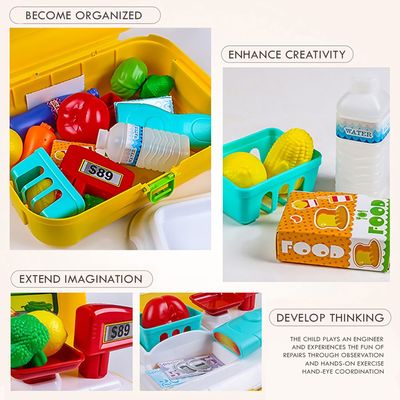 Little Story Role Play Shopkeeper / Supermarket Set Box Backpack (21 Pcs) - Yellow