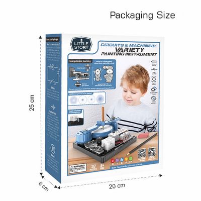 Little Story DIY 48 Pattern Electrical Painting Plotter Instrument (36 Pcs), STEM Series - Blue