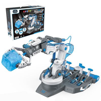Little Story DIY Hydraulic Power Principle based 3-IN-1 Mechanical/Robotic Arm Toy (220 Pcs), STEM Series - Grey