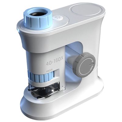 Little Story Scientific Portable Optical Microscope Toy(40 - 160X Zoom), STEM Series - Blue