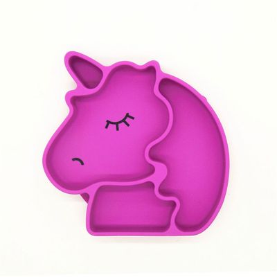 Eazy Kids Silicon Suction Plate - Unicorn Pink