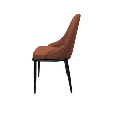 Maple Home Modern Dining Chair Artificial Leather Accent Armless Ordinary Comfortable Backrest Metal Legs Upholstered Kitchen Dining Restaurant Furniture