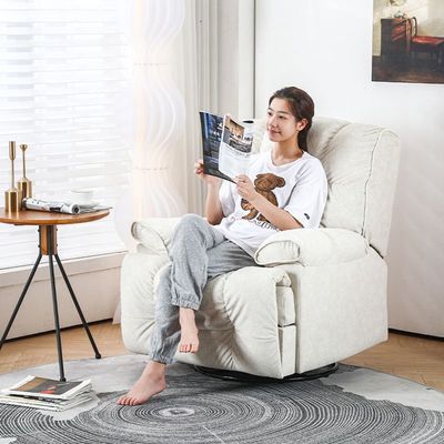 Maple Home Decoration Recliner Sofa Velvet Shaking Rocking Chair Swivel Super Soft Padded Seat Rocker Recliner Nursing Reading Living Room Theater Single Sofa Recliner