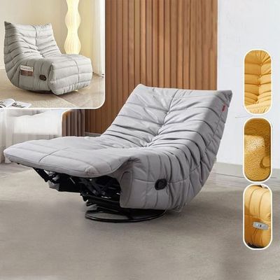 Maple Home Recliner Sofa Chair with 360°Swivel Rocking Adjustable Footrest Nordic Style Single Sofa Lounge Living Room Bedroom Balcony Gaming Indoor Home Theater Furniture