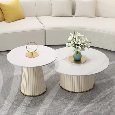 Maple Home Coffee Table Sofa Tea Side Table Modern Nesting Golden Frame Round Tables Marble Pattern Living Room Apartment Furniture Set