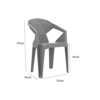 Maple Home Plastic Stackable Dining Armchair Thick  Backrest Creative Leisure Outdoor Garden Indoor Patio Furniture