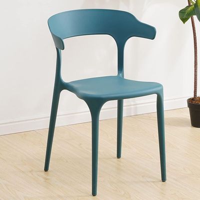 Maple Home Decoration Dining Chairs Plastic Stacking Modern Molded Side Chair Modern Molded Kitchen and Dining Room Chair Indoor Outdoor (Blue)