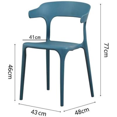 Maple Home Decoration Dining Chairs Plastic Stacking Modern Molded Side Chair Modern Molded Kitchen and Dining Room Chair Indoor Outdoor (Blue)