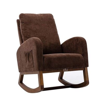 Wooden Twist Wooden Glider Rocking Chair (Brown)