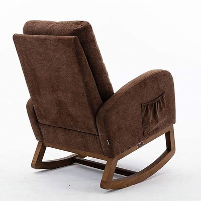 Wooden Twist Wooden Glider Rocking Chair (Brown)