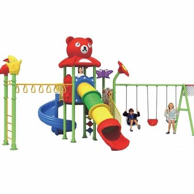 MYTS Kids Playground Set Fuzzy Wuzzy Teddy & Flower Birds Metal