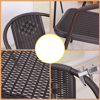 Maple Home Rattan Table Chair Set Wicker 2Chair 1 Table Patio Outdoor Garden Balcony Poolside Furniture 