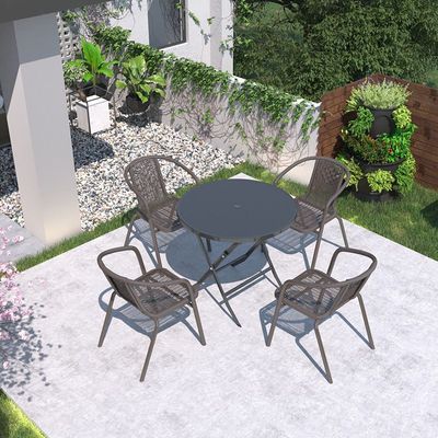 Maple Home Rattan Table Chair Set Wicker 2Chair 1 Table Patio Outdoor Garden Balcony Poolside Furniture 