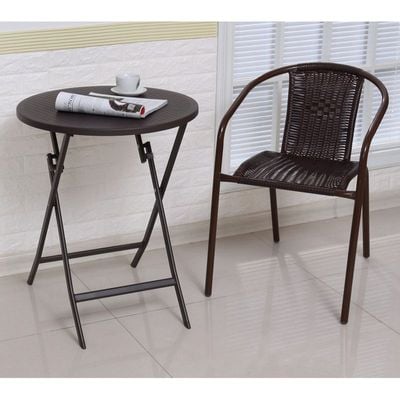 Buy Maple Home Rattan Table Chair Set Wicker 2Chair 1 Table Patio Outdoor Garden Balcony Poolside Furniture Online Danube Home UAE