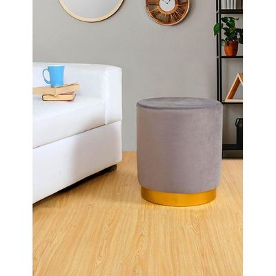 Maple Home Modern Round Ottoman Accent multifunctional Gold Plating Base Velvet Upholstered Footrest Mushroom Stool Soft Padded Seat Vanity Chairs Make-up Living Room Bedroom Patio Furniture