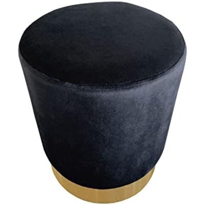 Maple Home Modern Round Ottoman Accent multifunctional Gold Plating Base Velvet Upholstered Footrest Mushroom Stool Soft Padded Seat Vanity Chairs Make-up Living Room Bedroom Patio Furniture