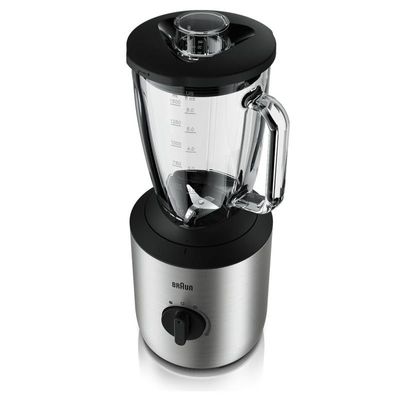 Braun Household PowerBlend Jug Blender 800W, 1.5L capacity, TriAction Technology, 2 Mills Chopper and Grinder, Stainless steel blades, Silent Blending, Varible and Pulse Function - JB 3273 Metal