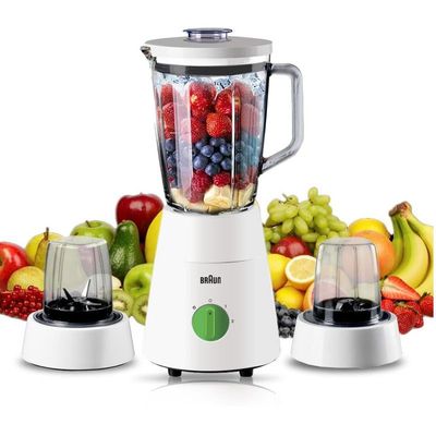 Braun Household Braun PowerBlend 1 Jug Blender 500W, Glass, 1.5 L capacity, TriAction Technology, 2 Mills 2 speeds + ice crush/pulse function - JB 0153