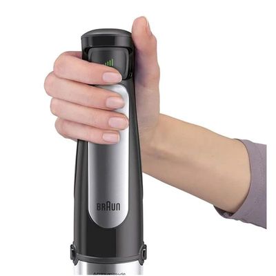 Braun Hand Blender MultiQuick 7 1000W with 600ml BPA-free Beaker, 1.5L Food Processor, 350ml Chopper, Puree/Masher, Whisk, Easy SmartSpeed, SplashControl & PowerBell Plus Technology MQ 7087X Black