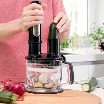 Braun Hand Blender MultiQuick 7 1000W with 600ml BPA-free Beaker, 1.5L Food Processor, 350ml Chopper, Puree/Masher, Whisk, Easy SmartSpeed, SplashControl & PowerBell Plus Technology MQ 7087X Black