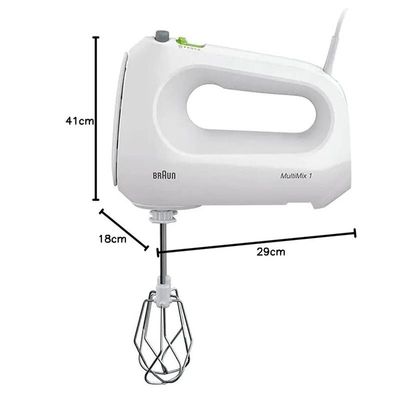 Braun Multimix 2 In 1 Hand And Stand Mixer 400 Watts, White, HM1070 WH