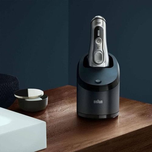 Braun Series 9 9390Cc Wet & Dry Electric Shaver Special Edition With Clean Charge Station Leather Travel Case + Ccr 2, Silver