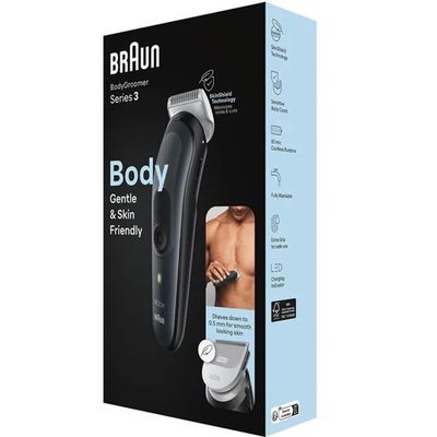 Braun BG 3340 Body Groomer 3 Full Body with SkinShield Technology & 3 Tools, Full Body Grooming From Chest, Armpits to Legs and Groin