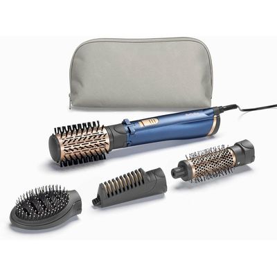 BaByliss Air Styler Pro 1000| 38mm Thermal Brush With 2,2m Swivel Cord | Rotating 50mm Soft Bristle Brush With 2 Heats Plus A Cool Setting lightweight Design & Salon-quality Results| AS965SDE(Blue)