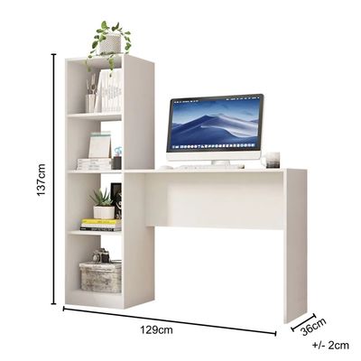 Mesa Office Table and Tower in White Mesa Office Table and Tower in White