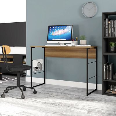 Mesa Fabrick Modern Lifestyle Study Desk Oak Black-Contemporary Study Table with Sleek Design-Ideal for Home Office, Students, or Workspaces-Durable Construction with Spacious Work Surface-Minimalist Style Desk for Modern Interiors