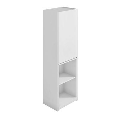 Multipurpose Cabinet with Desk Modern White Finish